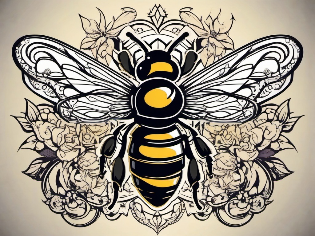 bee queen tattoo  vector tattoo design