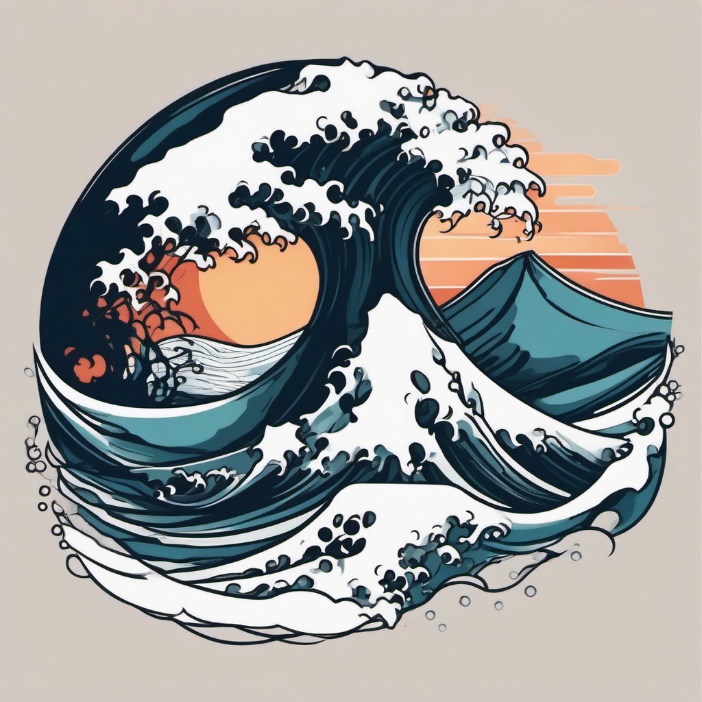 small wave tattoo  simple vector tattoo design