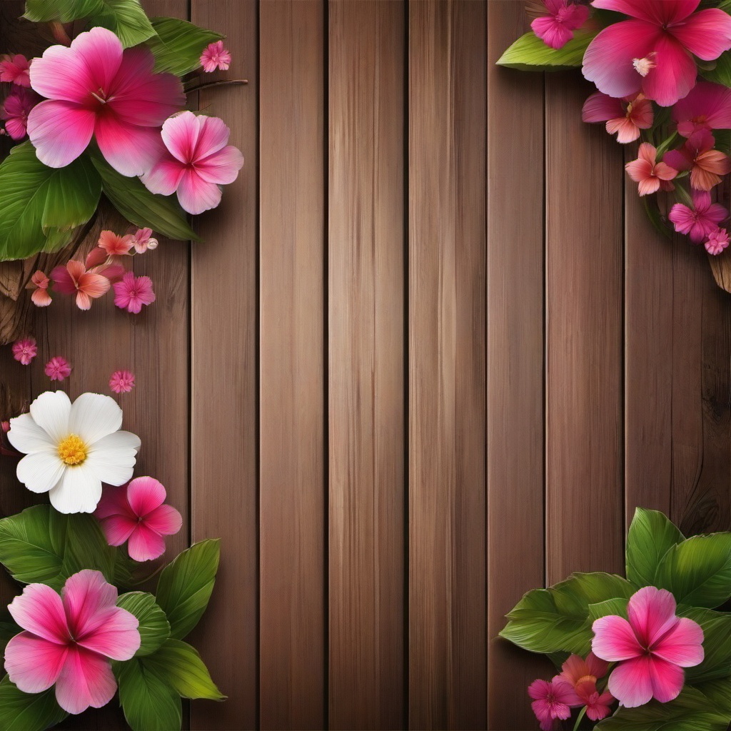 Wood Background Wallpaper - wood with flower background  