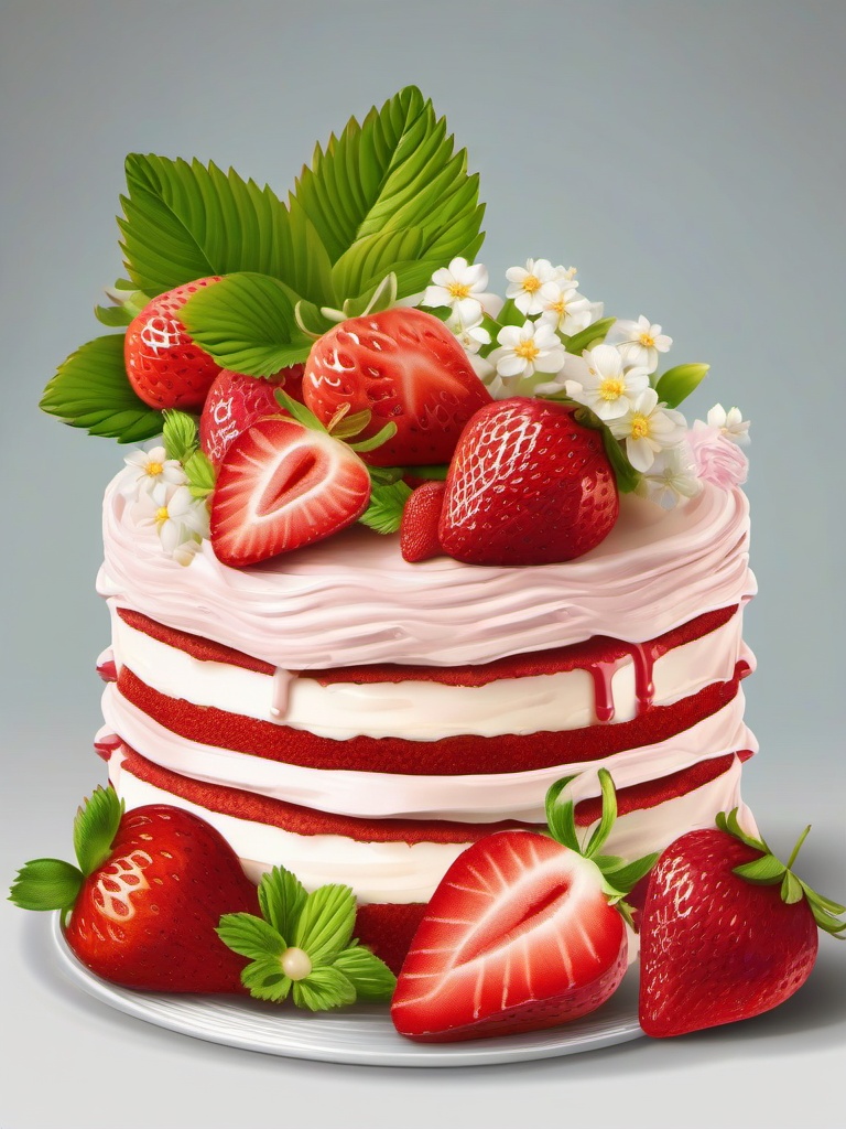 strawberry cake clipart  