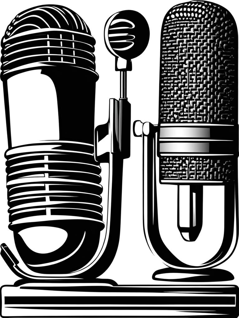 microphone clipart - a sleek, black microphone. 