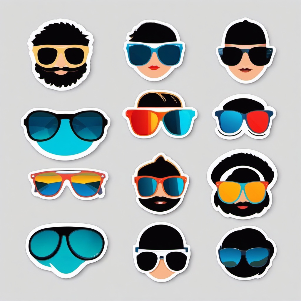 Sunglasses sticker- UV protection, , sticker vector art, minimalist design