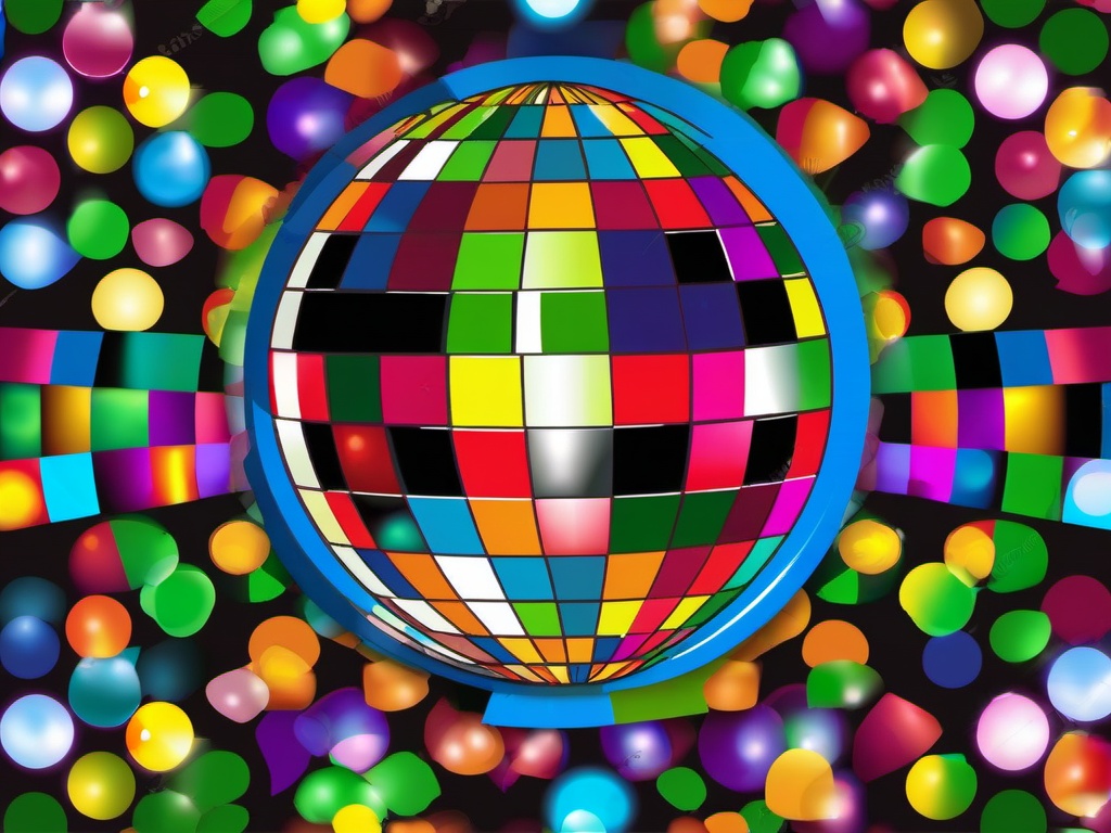 Disco Ball clipart - disco ball reflecting colors  vector clipart