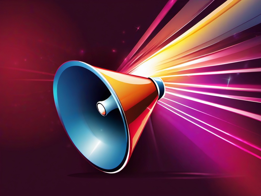 Megaphone clipart - megaphone with light effects  vector clipart