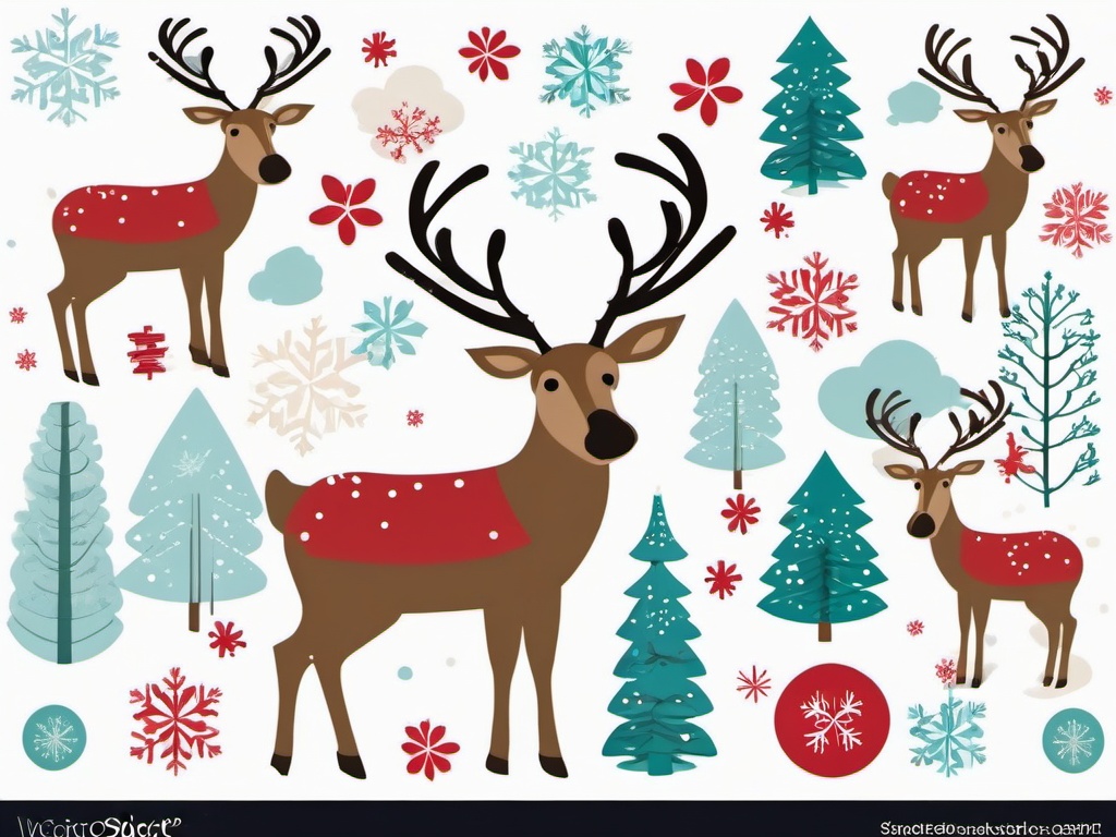 Reindeer clipart - reindeer in a winter wonderland  