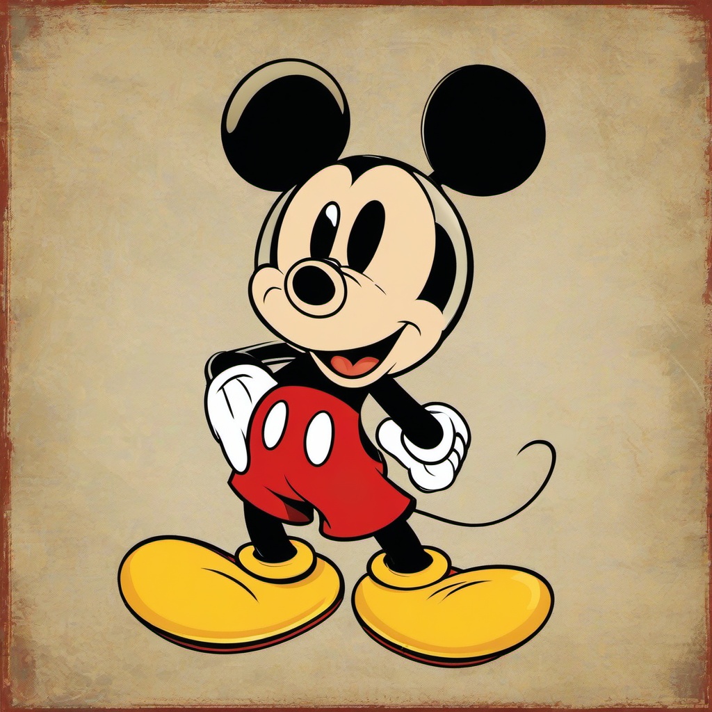 Mickey Mouse clipart - Mickey Mouse with a vintage look  