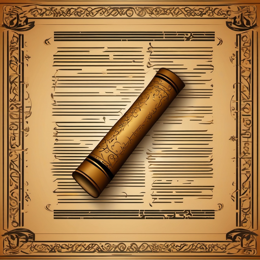 Ancient Scroll Clipart - An ancient scroll with cryptic writings, holding secrets from centuries past.  color clipart, minimalist, vector art, 