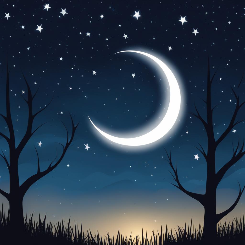 moon clipart transparent background in a starry night - casting a serene glow. 