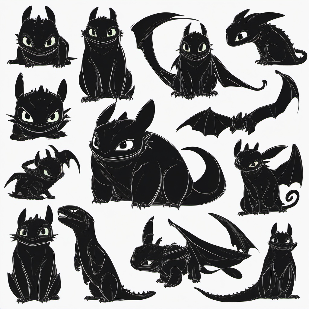 drawing of toothless  minimal rough scribbles,doodles,black and white