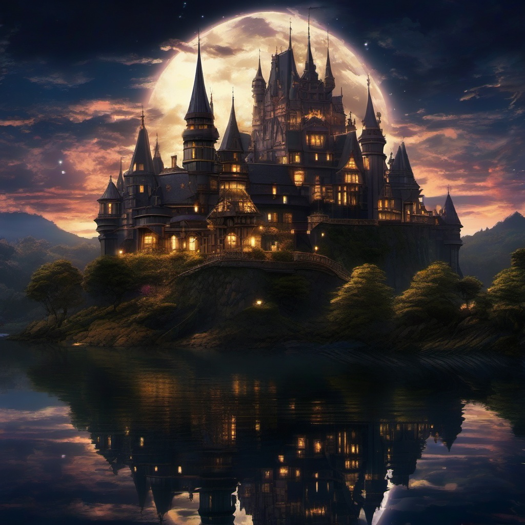 Enchanted Castle Mysteries in Anime Dark Anime iPhone Wallpaper intricate details, patterns, wallpaper photo