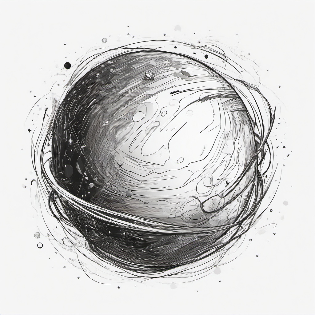 drawing of a cartoon planet  minimal rough sketch scribbles,doodles,black and white