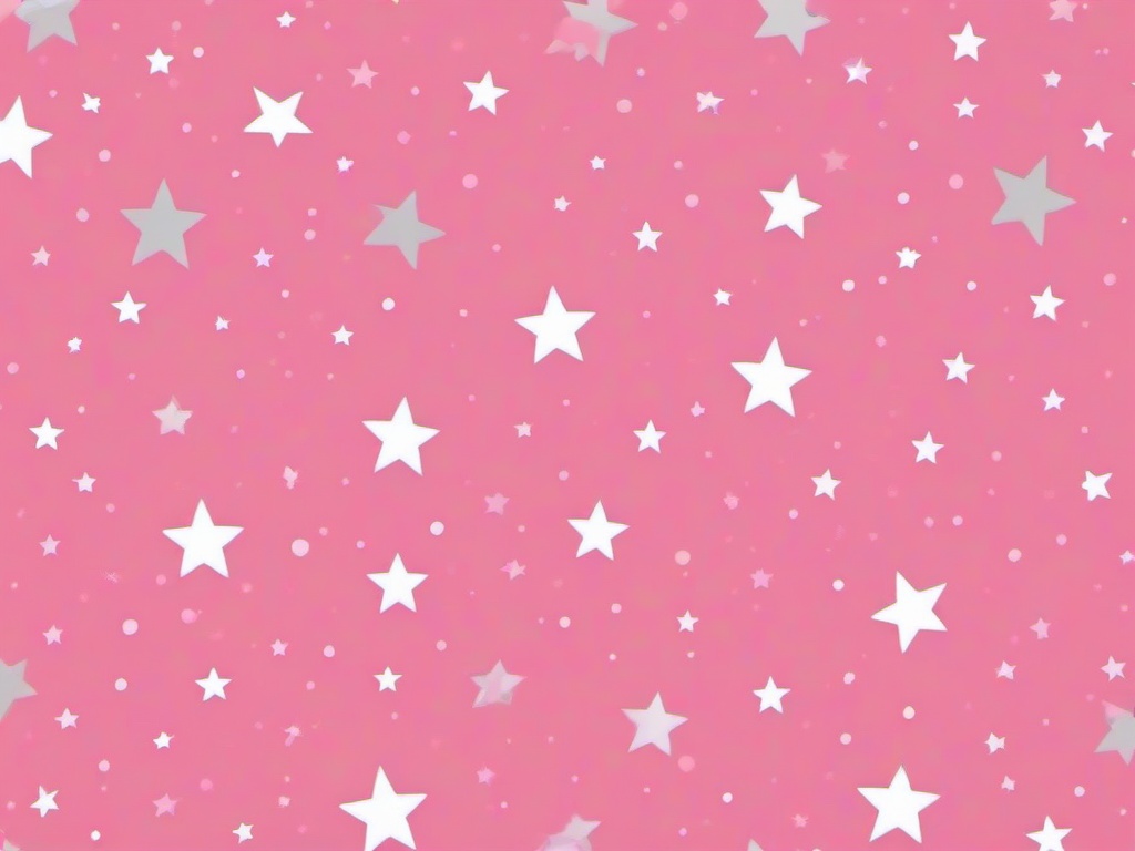 Pink Star Background-Pink with a scattered star pattern in white and silver for a magical, playful look  background wallpaper