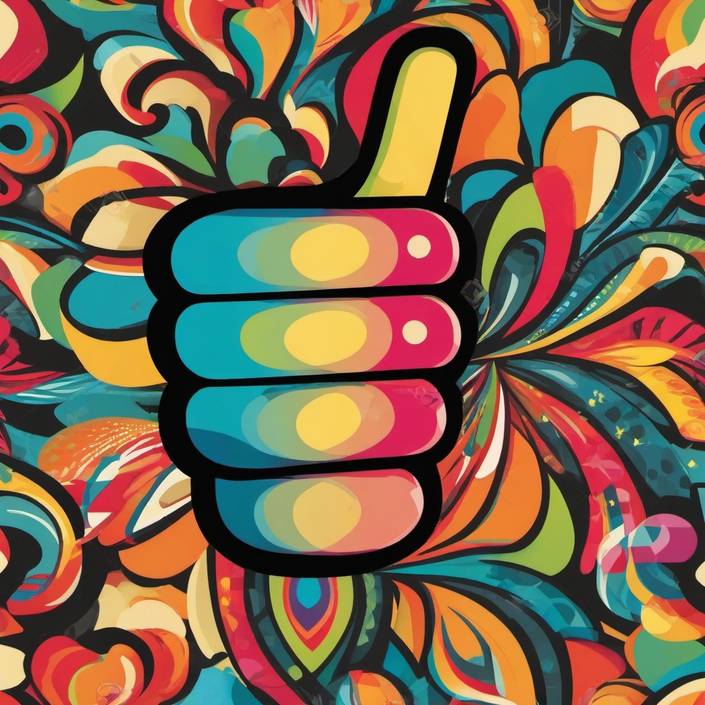 Thumbs Up clipart - thumbs up with colorful patterns  vector clipart