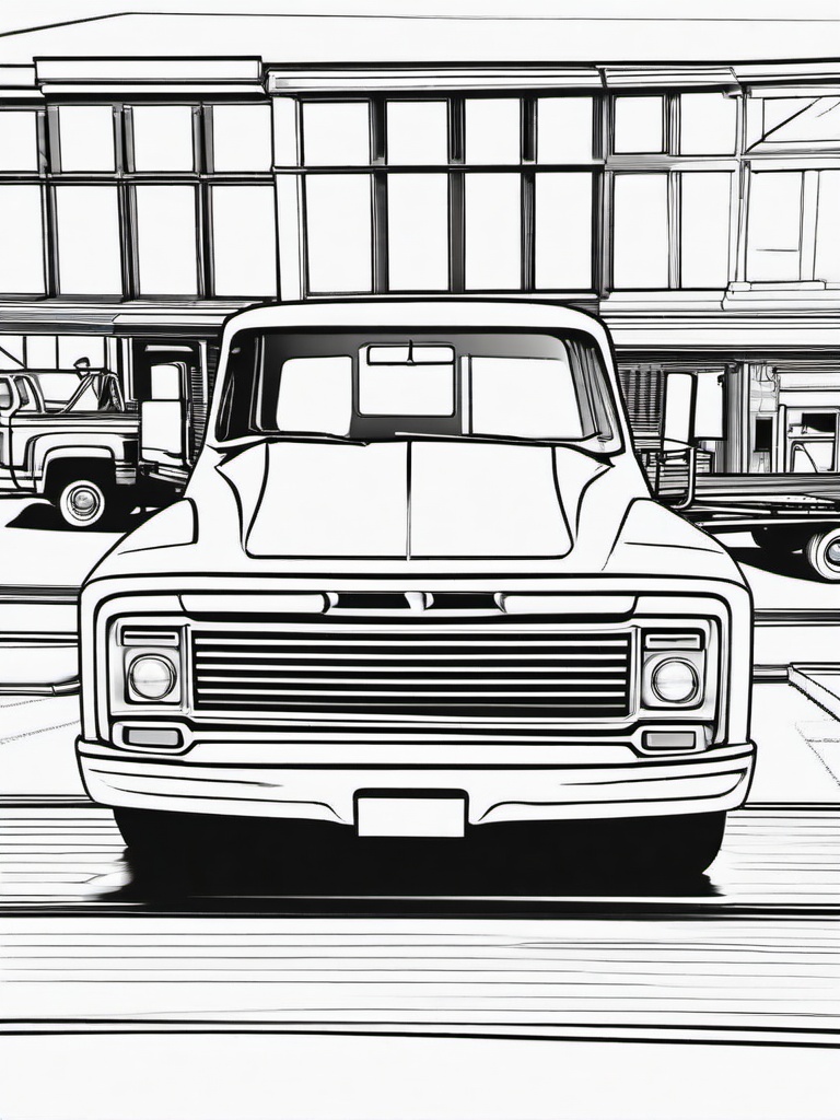 Pickup Truck Coloring Pages - Versatile Truck Ready for Work  minimal black outline printable sheet, coloring page