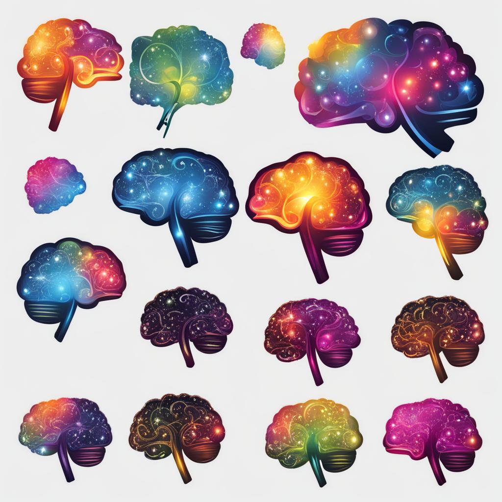 brain clip art,sparkling with creative ideas 