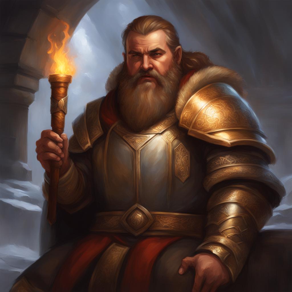 dwarven cleric healing the injured - create an artwork of a dwarven cleric, invoking divine healing to aid the injured. 