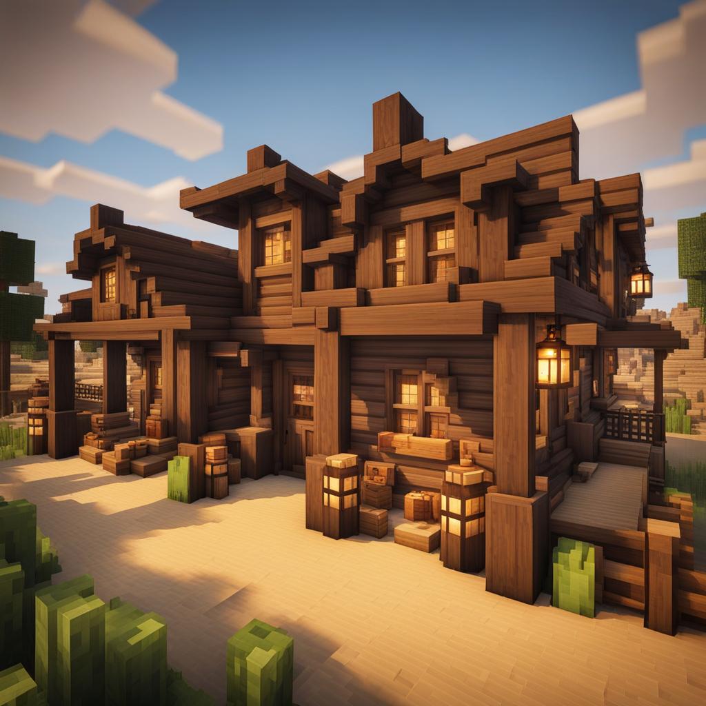 wild west frontier town with saloons and ranches - minecraft house design ideas 