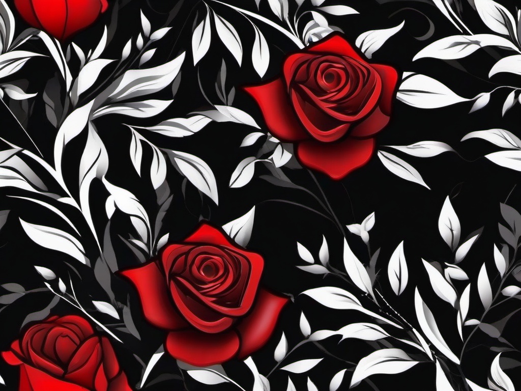 Red Rose Black Wallpaper - Dark black with a bold red rose accent.  background wallpaper