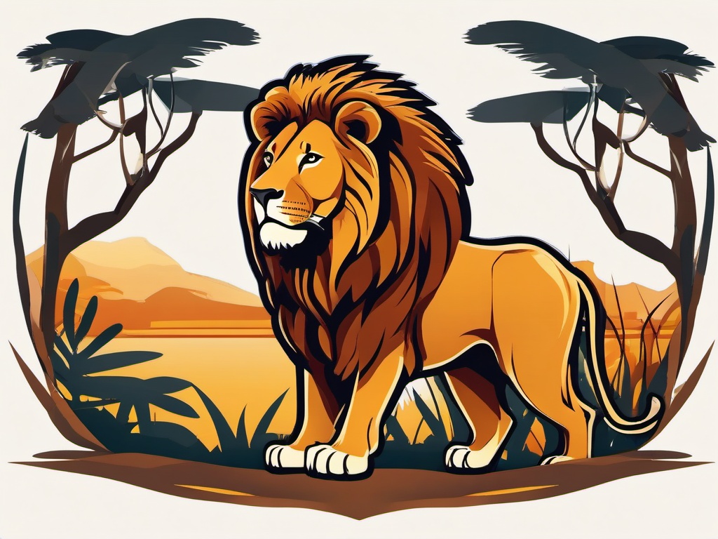 Lion clipart - Majestic carnivore of the African savannah, ,color clipart vector style