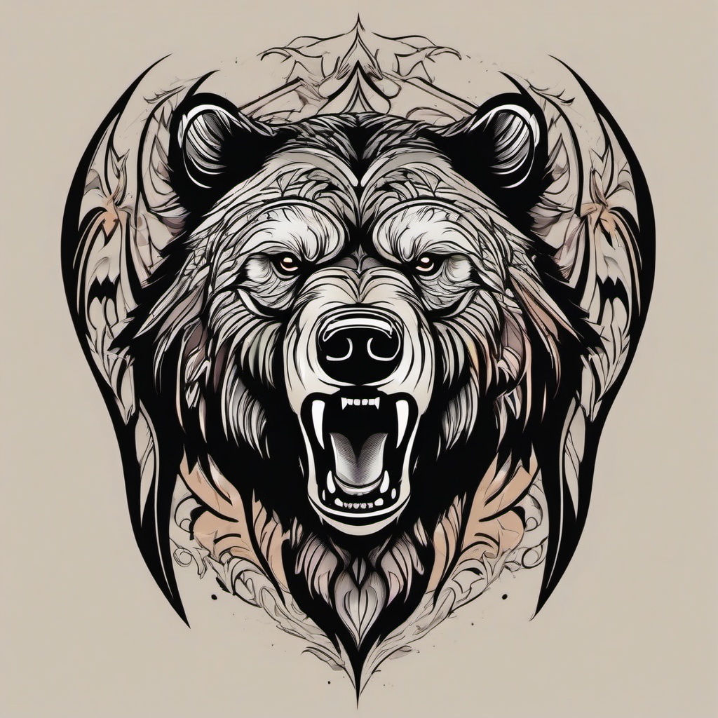 bear claw tattoo  simple vector color tattoo