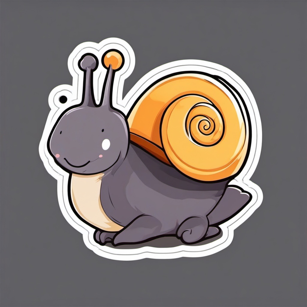 Snail Sticker - Adorable snail character, ,vector color sticker art,minimal