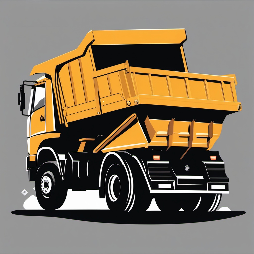 Dump Truck clipart - A large truck for transporting and dumping materials at a construction site., ,vector color clipart,minimal