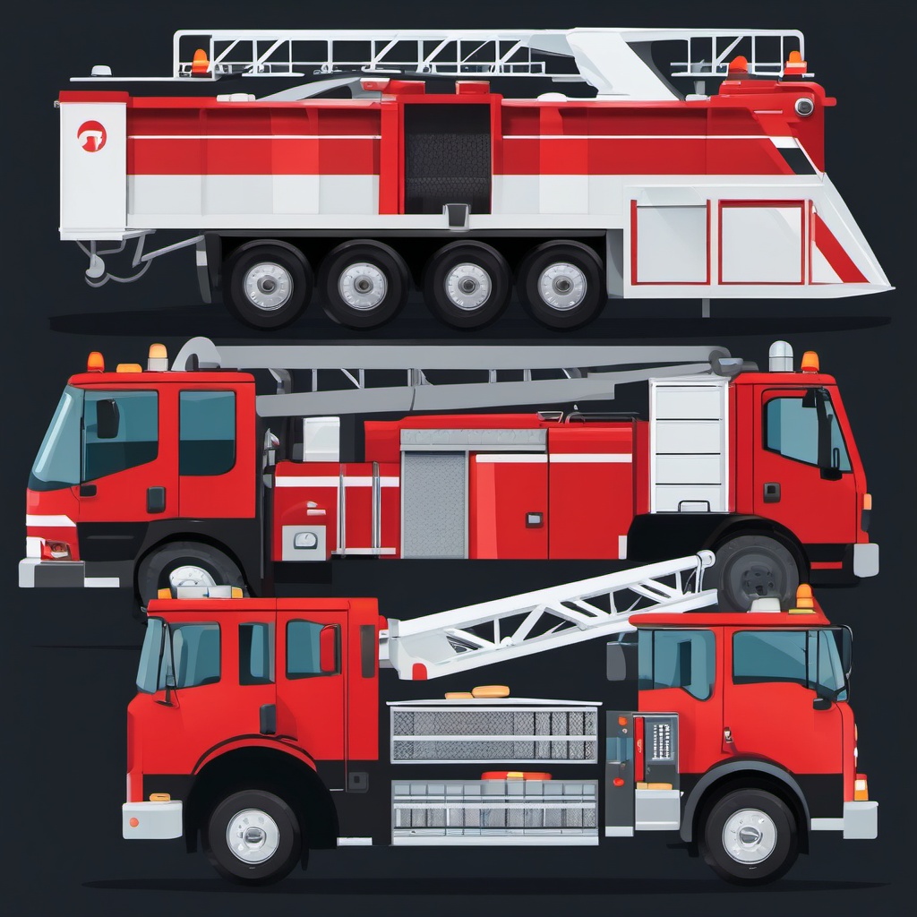 Airport Fire Truck Clipart - An airport fire truck for emergencies.  color vector clipart, minimal style