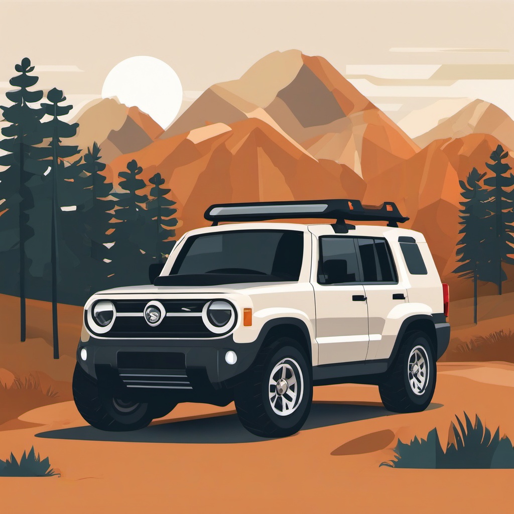 SUV Clipart - A sport utility vehicle built for rugged exploration.  color vector clipart, minimal style