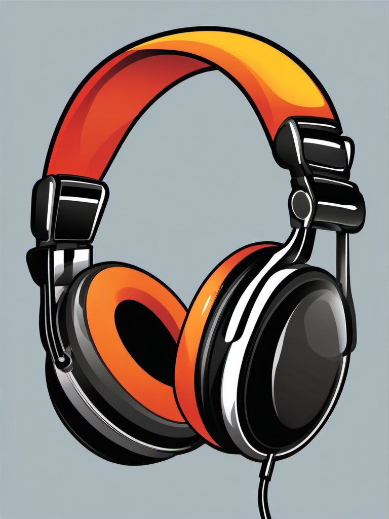 Headphones icon - Headphones for audio and music,  color clipart, vector art