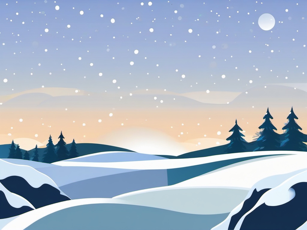 January clipart - snow-covered landscape with the word January  color,minimalist,vector clipart