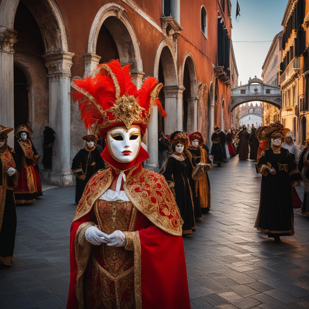 venice, italy - experiences the magic of carnival, wearing elaborate masks and costumes. 