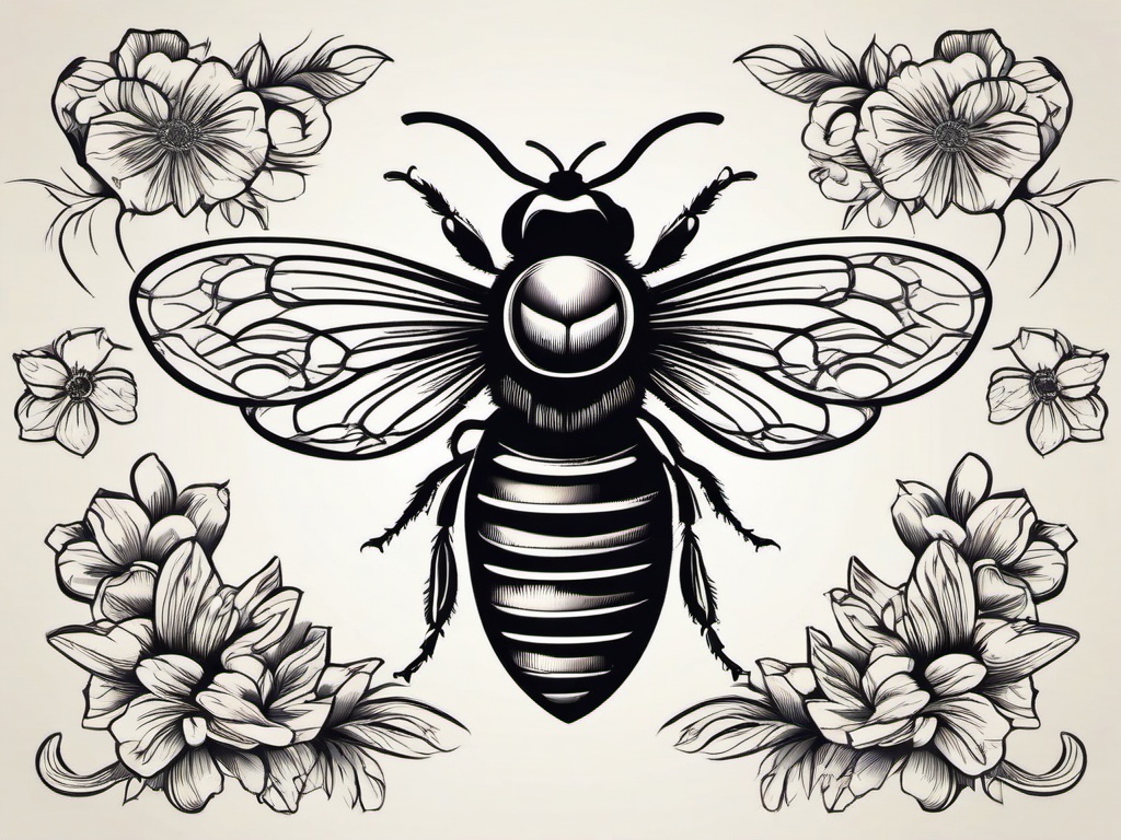 dainty bee tattoo  vector tattoo design