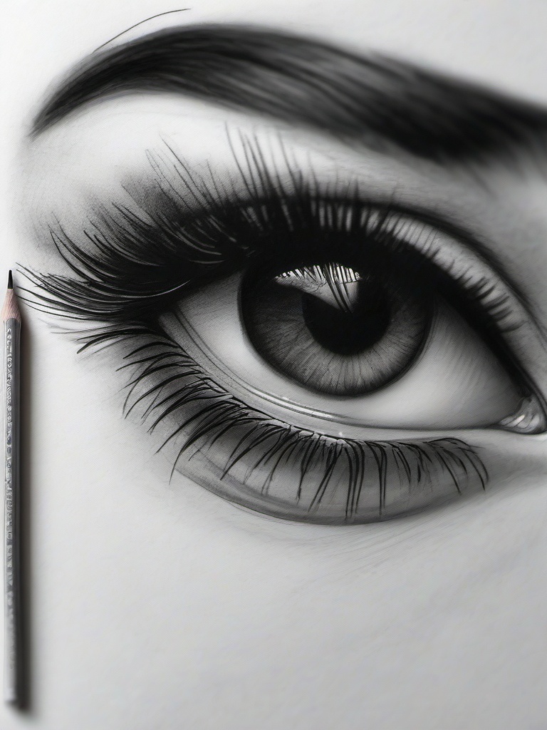 pencil sketch of an eye  minimal rough sketch scribbles,doodles,black and white