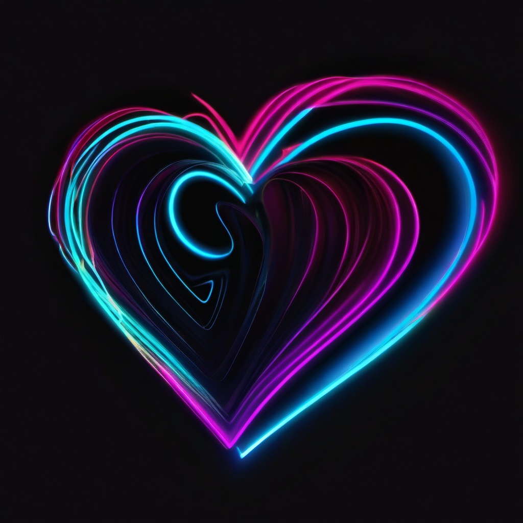 Neon Background Wallpaper - neon heart black background  