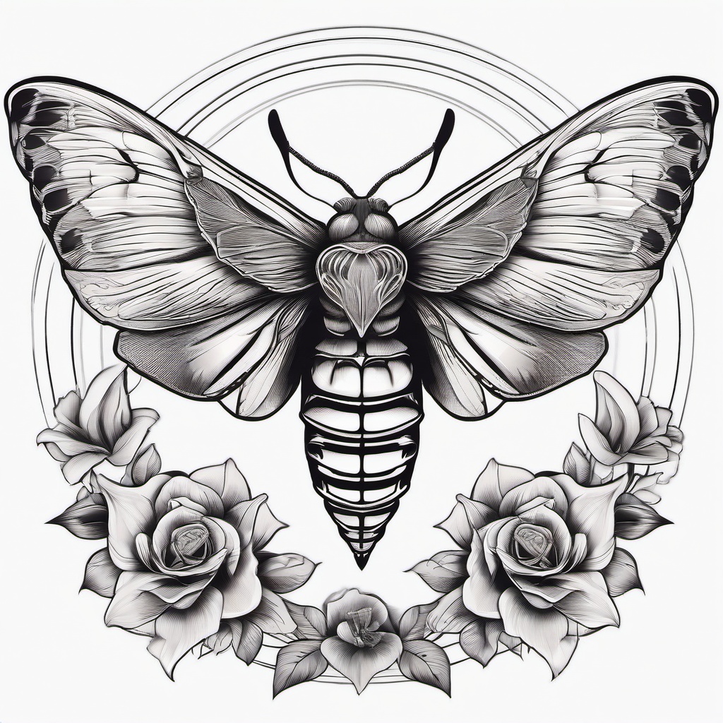 Death Moth Throat Tattoo - Throat tattoo featuring a death moth.  simple vector tattoo,minimalist,white background