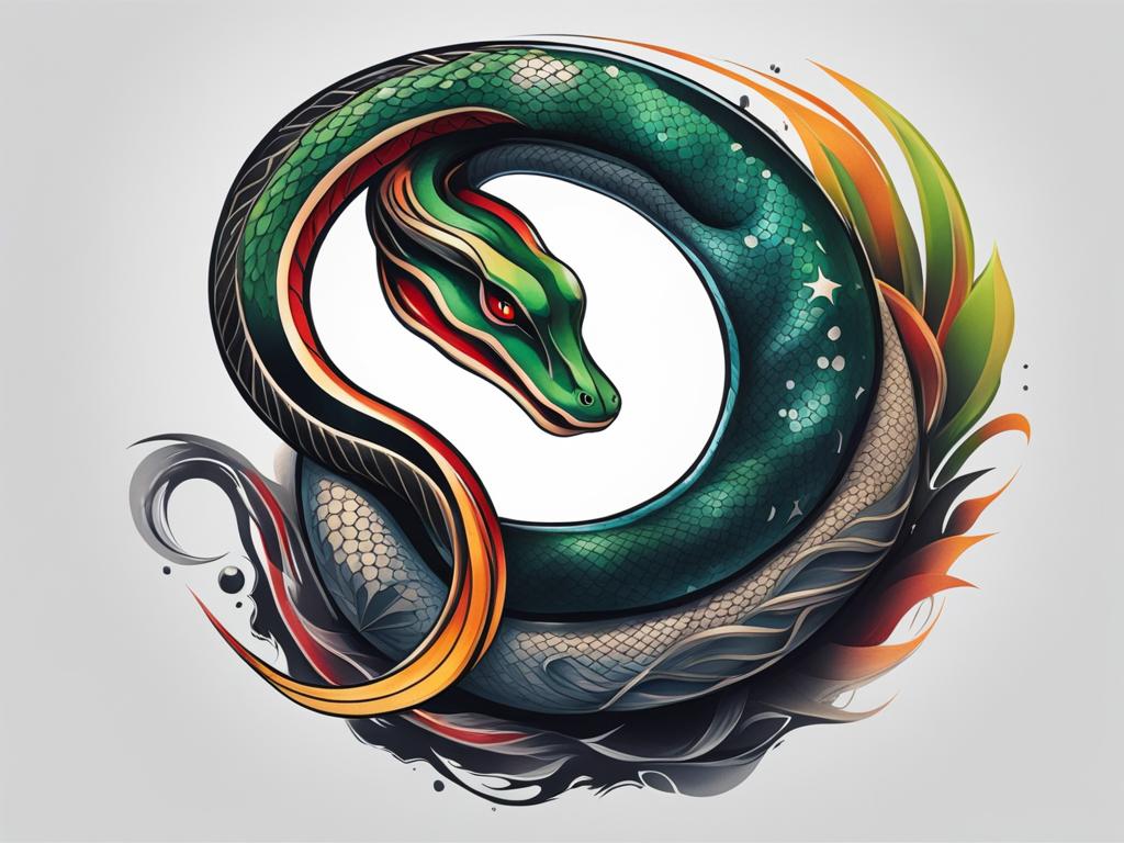 Snake tattoo design, Creative designs and artistic renditions of snake tattoos. colors, tattoo patterns, clean white background