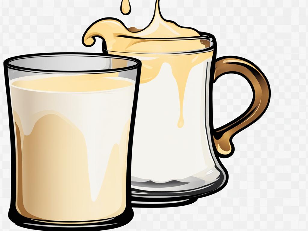 milk clipart - a glass of creamy milk with a splash 