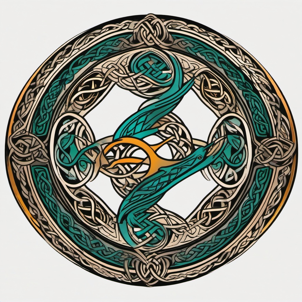 celtic pisces tattoo  simple vector color tattoo