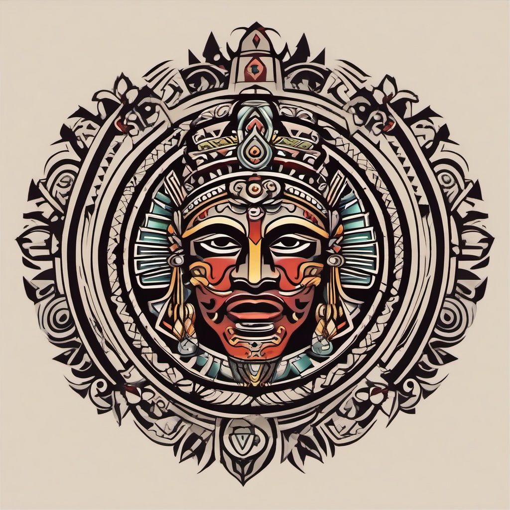 aztec tattoo  simple vector color tattoo