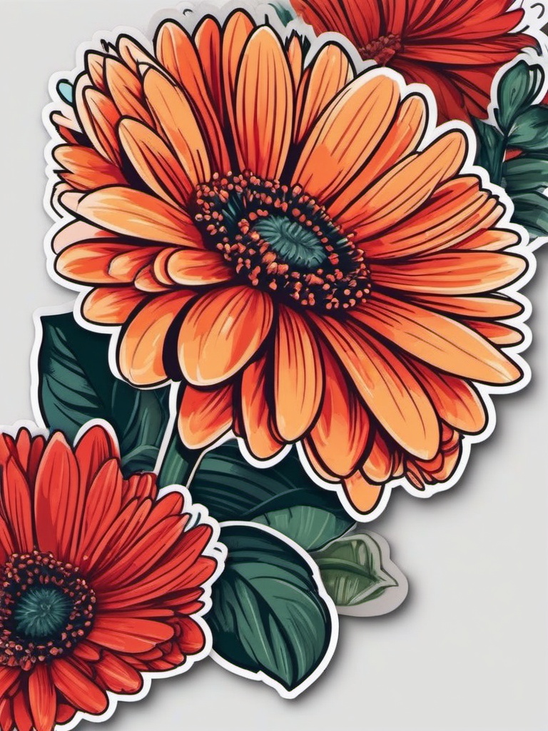 Gerbera Daisy Sticker - Add a pop of color and joy with the bold and cheerful gerbera daisy sticker, , sticker vector art, minimalist design