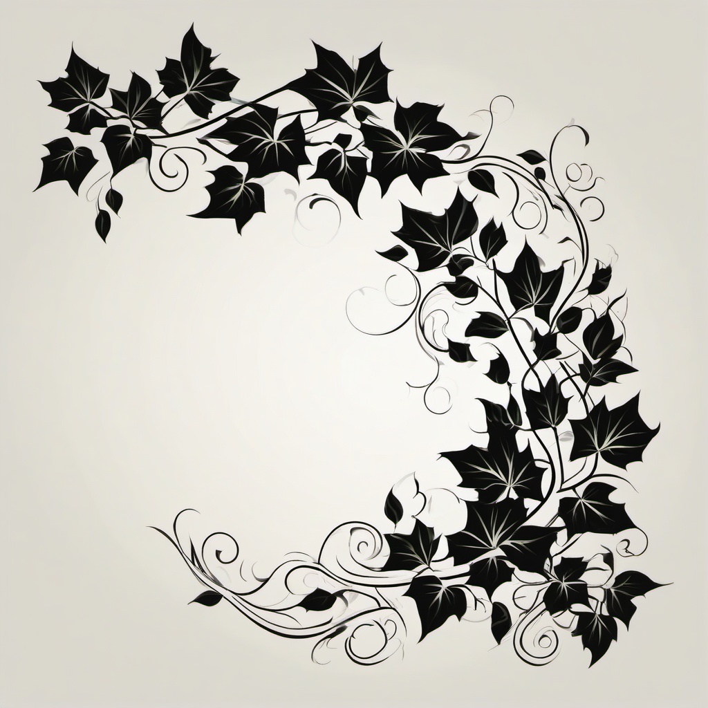 creeping ivy tattoo  simple vector color tattoo