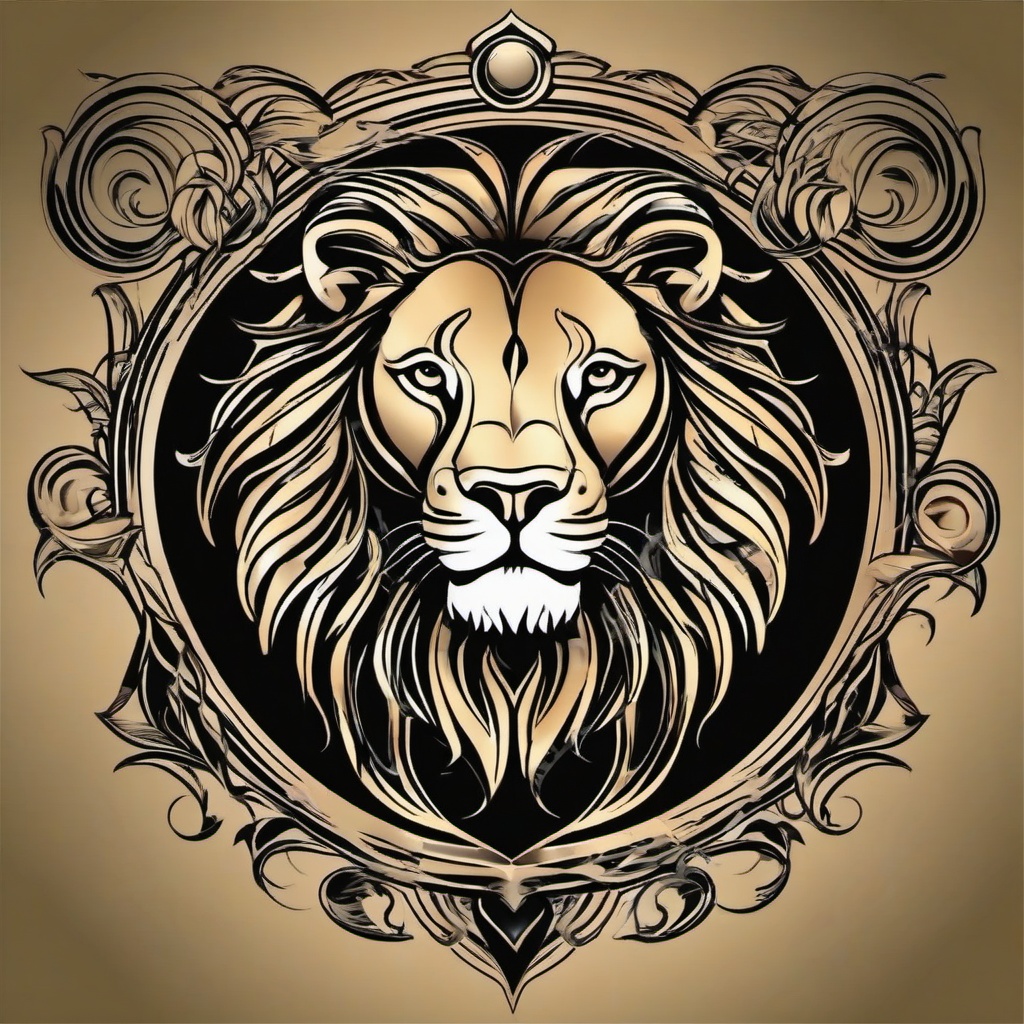 leo symbol tattoo designs  simple vector color tattoo