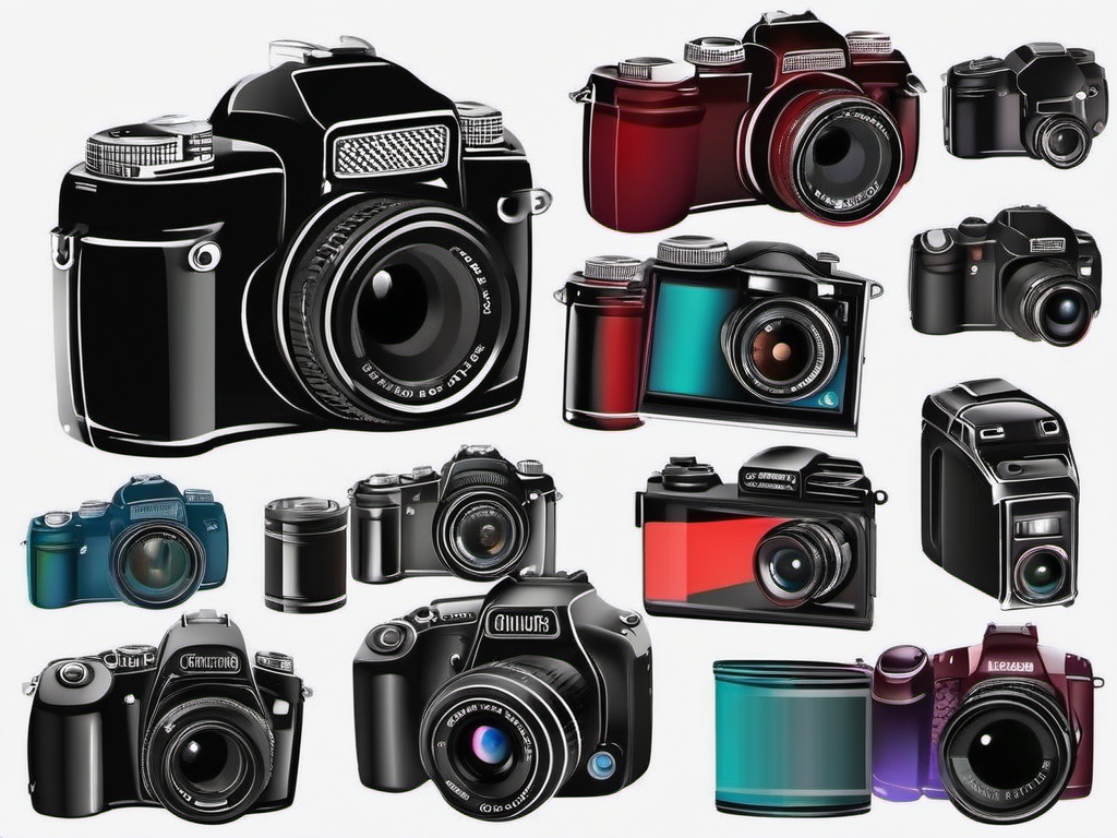 Camera clipart - Camera for photography and snapshots,  color clipart, vector art