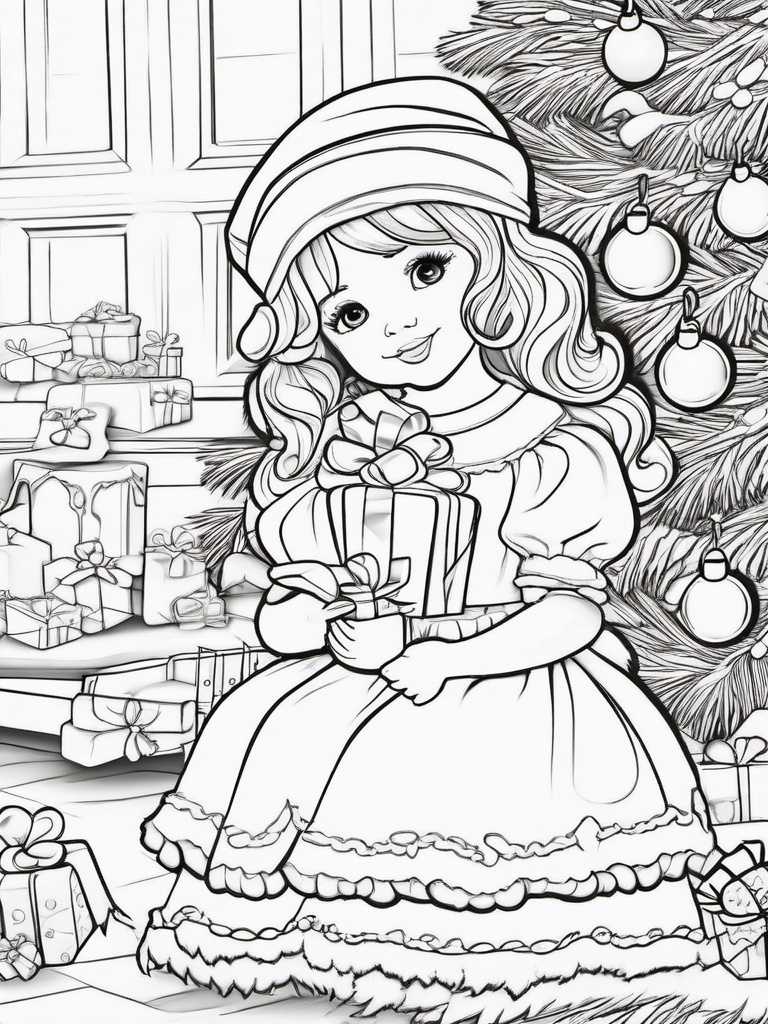 Cute Christmas Pictures To Color  outling,coloring pages,black and whit