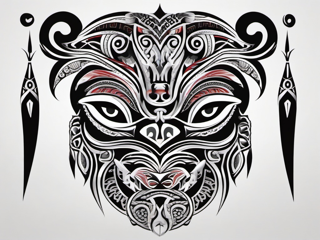 maori art tattoo  simple color tattoo,minimalist,white background