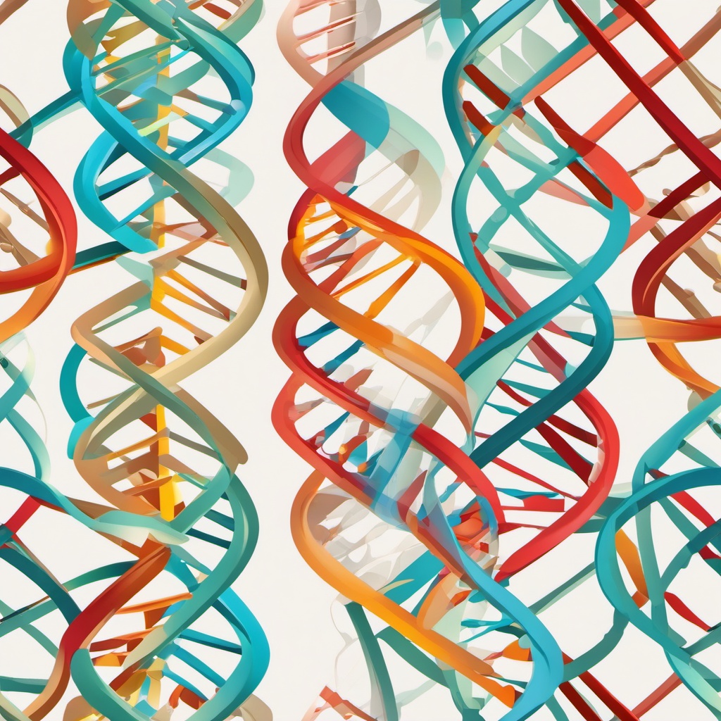 DNA Double Helix clipart - Molecular structure of genetic material, ,color clipart vector style