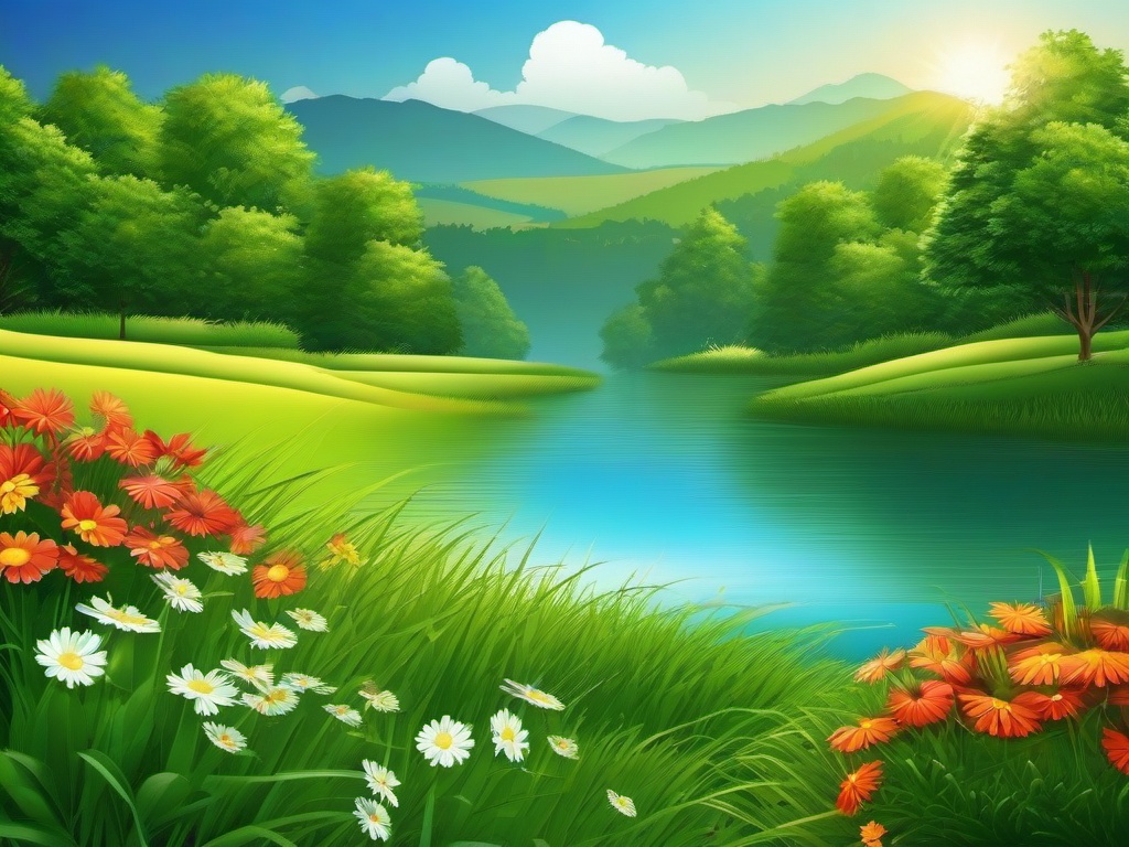 Summer Landscape Wallpaper  background