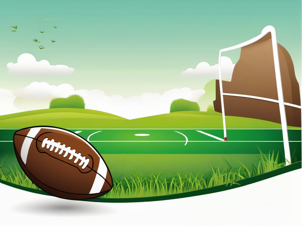 Football clipart - on a grassy field  