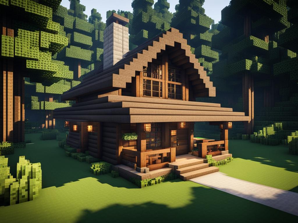 cozy wooden cottage in a dense forest - minecraft house design ideas minecraft block style