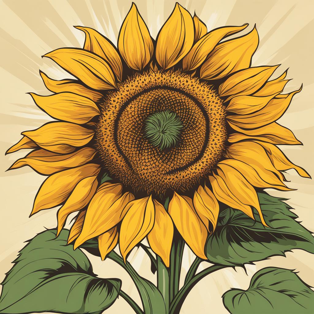 sunflower clipart: cheerful sunflower basking in the warm sunlight. 